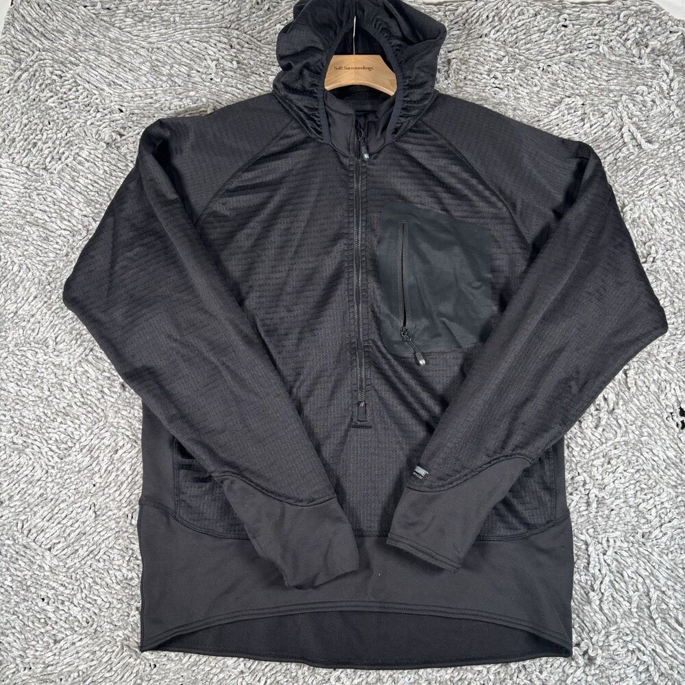 BLACKHAWK Warrior Wear Layer 1 Training Jacket Mens Large Black Hooded Tactical